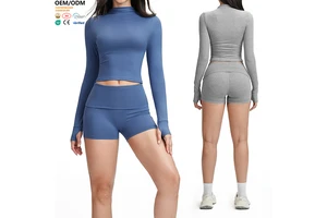 XW-ECX5541 Long Sleeve Solid Color Moisture Wicking Gym Clothing Activewear Outdoor Fitness Breathable Women's Sports Top
