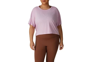 Large Size Sports Blouse Fitness Yoga Clothing Five-quarter Sleeve T-shirt Women's Top Cotton Spandex Snowflake