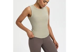 Modal Yoga Wear Women's Solid Color Striped Nude Fitness Yoga Vest Summer Running Gym Sports Yoga tank Tops