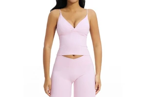 Women Plus Size Backless V-Neck Yoga Tank Top Bra Four-Way Stretch Lightweight Sports Top Front Logo Pilates Gym Training Vest