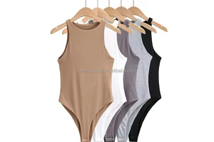 Wholesale 2026 Hot Sell Womens Classic Tank Top Bodysuit Stretchy Thong Bottom Polyamide Body Suits Slimming Yoga Leotard