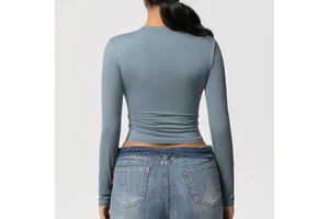 High Elastic Quick-Drying T-Shirt for Sports Fitness Long-Sleeved Pilates Yoga Top with Cross-Border Design