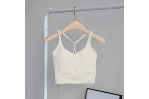 Fitness Apparel Yoga Top Solid Color Sleeveless Quick Dry Women Tank Top Sports Bras