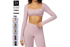 2025 Custom Logo Wholesale Nude Feeling Yoga Wear Training Apparel Outdoor Running Shirt Breathable Long Sleeve Tops For Women