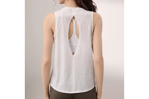 Cotton Sexy Backless Breathable Solid 180g Yoga Wear Sports Tank Top Womens Loose Fitness Sleeveless Running Long Cover-Up