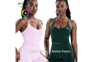 New Color Matte Finish High-Quality Fabric Yoga Tank Top Women's V-Neck Cross-Strap Fitness Running Vest Wholesale
