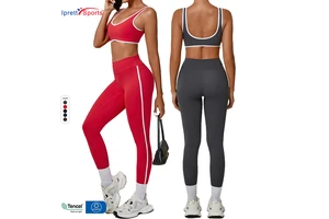 2PCS Contrast Color Sports Set Quick-Drying Gym Set Women Yoga Suit Running Sport Bra Yoga Bras Leggings Gym Fitness Yoga Set