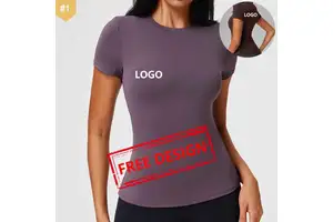 New Casual Sports T-shirt Women Slim Quick Dry Recycled Fabric Fitness Tops Running Yoga Workout Clothing Active Short Sleeve