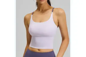 Women's Plus Size Active Wear Sports Bra Four Way Stretch Breathable Spandex Lining Shockproof Backless Yoga Running Crop Top