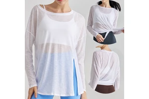Women's Lightweight Breathable Sports Gym Running Workout Fitness Long Sleeves Top Quick-drying Yoga Clothes T Shirts