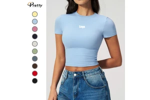Casual Versatile Slim Fit Quick-Dry Fitness Top Yoga Wear Running Pilates Sports T-Shirt Short Sleeve Women T-shirts