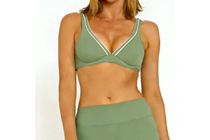 New Activewear High Support Contrast Binding Recycled Fabric Yoga Bra Layered Sports Outfit Breathable Women Yoga Leisurewear