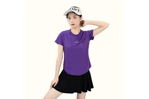 Women's Slim-Fit Short-Sleeved Yoga Top for Spring Summer Fitness