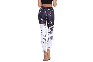 OEM High Waisted V-Shaped Women's Yoga Pants Pockets Print Pattern Spandex/Polyester Four-Way Stretch Quick Dry Custom Colors