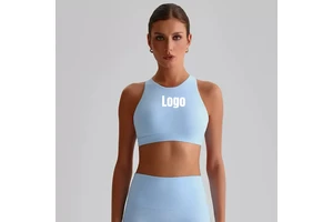 Women's Cross Back Sports Bra Halter Neck Workout Crop Tank Tops with Removable Pads