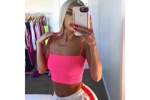 2025 Custom Logo Activewear Halter Top Tee High Quality Multicolor Floral Crop Top Yoga Shirt Breathable Short Sweet Woven