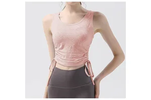 Women's Yoga Vest Sports Top with Chest Pad Breathable Lightweight Plus Size V-Neck Skinny Fit
