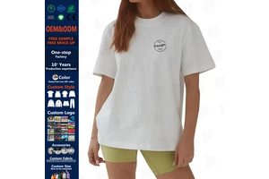 Good Quality 95% Cotton 5%Spandex Women Casual T Shirts Drop Shoulder Loose Fit Cool Big T-shirt for Women
