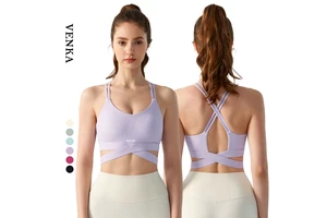Women Sexy Sling Irregular Cross Hem Beautiful Back Double Straps Vest With Breast Pads Lady Gym Yoga Low Round Neck Tank Top