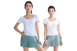 Plus Size Pilates Short-Sleeve Yoga Wear Fitness Yoga Top Women's Built-In Bra Sports Quick-Dry Spandex/Nylon T-Shirt