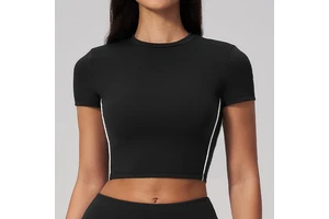Women's Yoga Spring T-shirt Tight Yoga Suit Short Sleeved Fitness Top Casual Outdoor Running Sports Short Sleeved