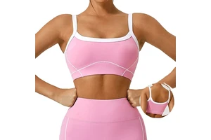 Women s Contrast Stripe Yoga Top Stylish Workout and Fitness Activewear