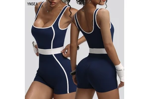 YNSEA Workout Activewear Fitness & Yoga Wear Contrast Color Seamless Romper Sleeveless Summer Yoga Fit Playsuit Women's Jumpsuit