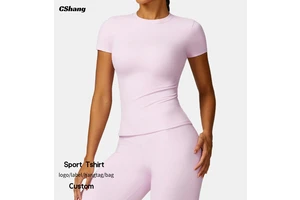 Wholesale Sportswear Breathable Quick Dry Running Shirt Custom Gym T Shirt Short Sleeve Sports Tops for Women Yoga Top