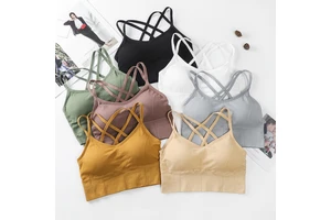 Sexy Women Tops Back Cross Strap Tank Top Push up Running Sports Bra Breathable Soft Fitness Beauty Solid Color Yoga Bra