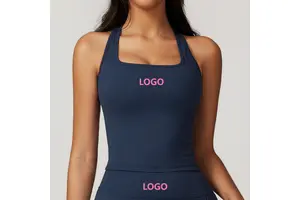 Manufacture Wholesale Custom Logo Plus Size Women's Sports Tank Top Breathable Nylon Spandex High Stretch Quick Dry Fabric Yoga