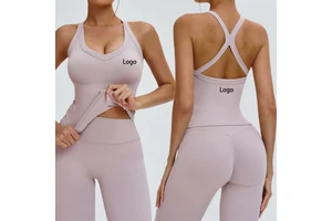 Newest Cross Back V-neck Women Singlets Sleeveless Shockproof High Stretch Impact Yoga Vest Nude Quick-drying Breathable Top