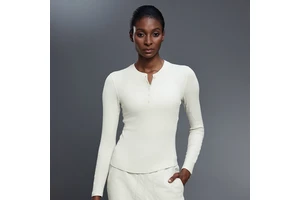 Womens Long Sleeve Fitted Modal Spandex Workout Top Seamless Four Way Stretch Sweat Wicking Breathable Quick Dry Half Zip Tee