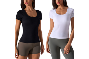 Custom Logo Eco-Friendly Recyclable Four-Way Stretch Breathable Lightweight Spandex/Nylon Sexy Sports T-Shirt Women
