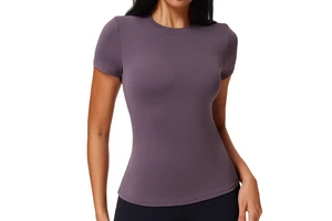 Yoga Sports Short Sleeve Gym Workout Quick Dry O Neck Women Yoga Top for Women