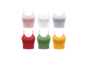 PAERLAN Women Everyday Sleeveless Sports Bra V Neck Fitness Workout Shirts Yoga Tank Top Cami Crop
