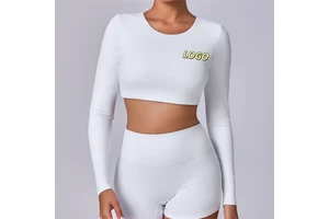 Autumn Winter Long Sleeve Sport Yoga Crop Tops Gym Pilates Running Fitness Clothes Tops