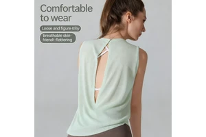 Cross Border Sports Blouse Lightweight Breathable Quick Drying Pilates Running Tank Top Summer Fitness Yoga Wear Women 100%