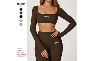 Custom High-Quality Quick-Drying Breathable Women Running Yoga Wear Workout Long-Sleeved T-Shirts Tight Workout Yoga Sports Tops