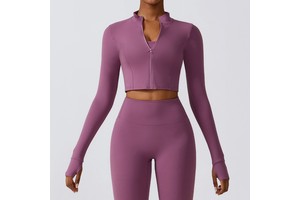 Women's Long Sleeved Zipper Fitness Jacket Custom Logo Slimming Quick Drying Outdoor Running Yoga Tops Breathable Feature