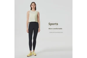 Cross-Border Sleeveless Crew Neck Vest Quick-Drying Breathable Sweat-Wicking Midriff-Baring Short Yoga Wear Sexy Solid
