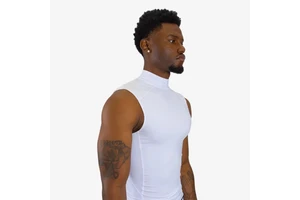 Unisex Slim-Fit Spandex/Polyester Sleeveless Tank Top Lightweight Reversible Yoga Gym V-Neck Jogging Wear
