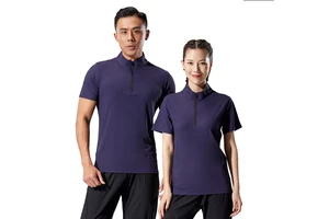 Summer Workout Short Sleeve Gym Tops Quick Dry Half Zipper Fitness Yoga Shirt Yoga Tops Active Wearing Jogging Wear