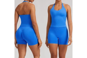 Hot Selling Women's Eco-Friendly Four-Way Stretch Breathable Sportswear High Impact Seamless Yoga Halter Tank Top With Logo