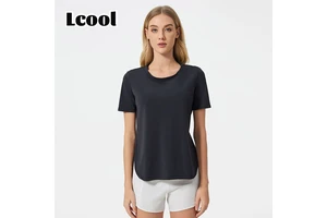 Lcool Custom Short Sleeve Shirts Gym Fitness Wear T Shirt Active Plus Size Tee Shirt Women Lightweight Summer Sports T-shirts