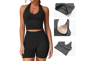 Women Breathable Halter Yoga Vest Women's Elastic Tight Yoga Top Outdoor Fitness Sports Underwear