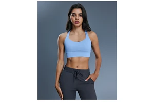 New Women's High- Cross-Back Sports Bra-Shockproof & Push-Up Spandex/Nylon Material Removable Chest Pads