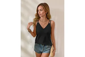 Women Cute Tank Tops Double Spaghetti Strap V Neck Loose Casual 2026 Summer Beach Sleeveless Basic Shirts Basic Tops Women