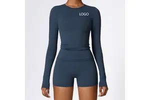 Winter Brushed Long Sleeve Yoga Tank Top for Women Nylon High-Intensity Fitness Pilates Running Sports Unisex Wrap Top