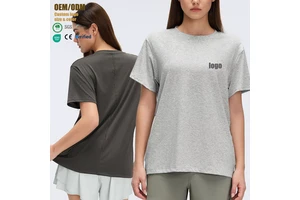 Breathable Simple Loose Sports Short-sleeved Women's Round Neck Casual Top Running Fitness Yoga Clothes T-shirt