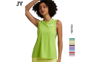 Joyyoung Women's Workout Sleeveless Outdoors T-Shirts Breathable Running Round Neck Sports Shirt on Yoga Wear
